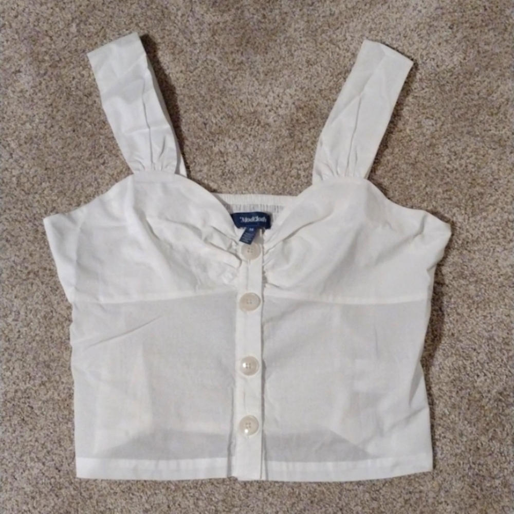 Modcloth white tank crop